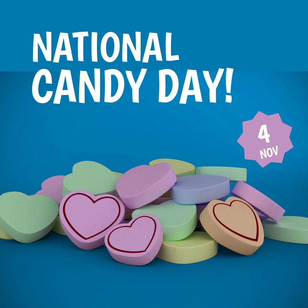 National Candy Day Celebration with Colorful Heart Candies