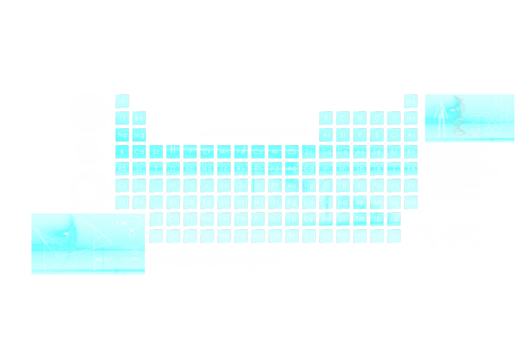 Futuristic Digital Interface with Periodic Table on Transparent Background