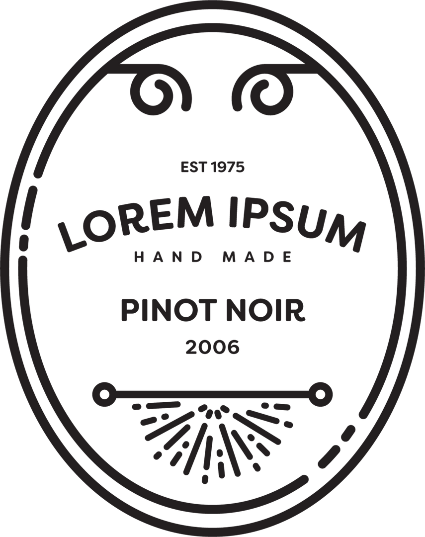 Digital Wine Label with Lorem Ipsum Text on Transparent Background - Download Free Stock Images Pikwizard.com