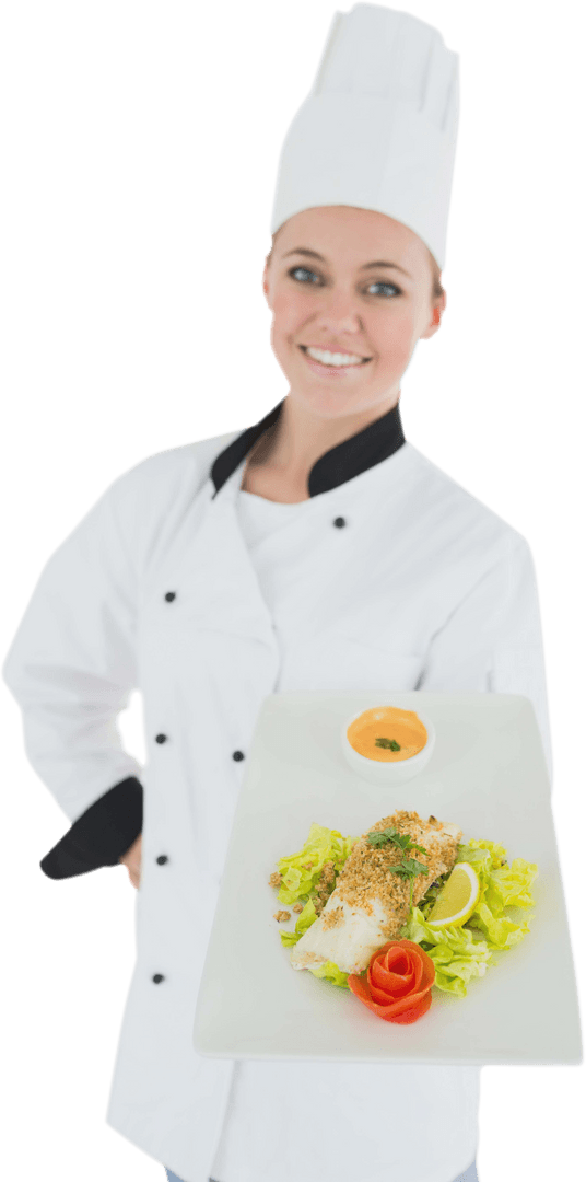 Transparent Smiling Chef Holding Gourmet Vegetable Dish - Download Free Stock Images Pikwizard.com