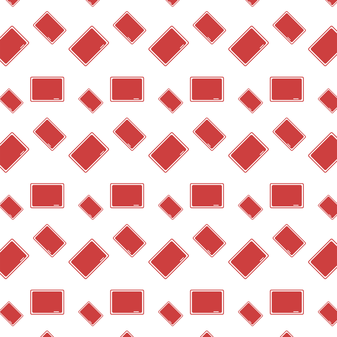Red Geometric Patterns on Transparent Background Vector Illustration
