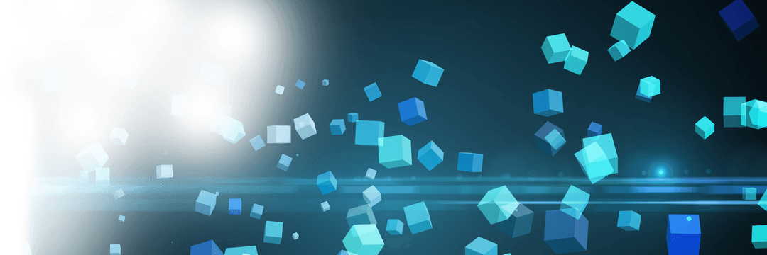 Futuristic Blue Cubes Floating on Transparent Background