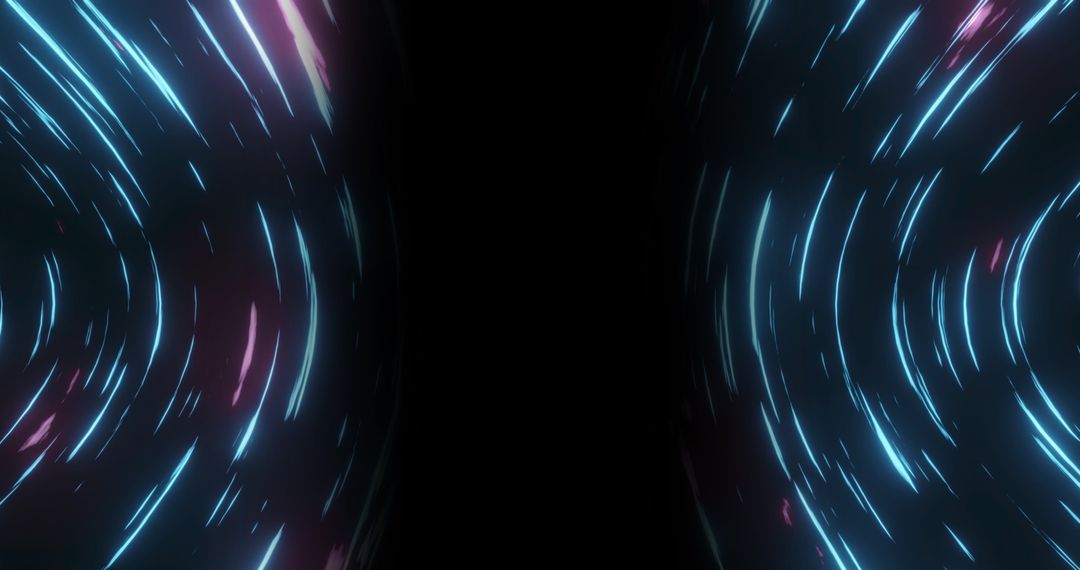 Dynamic Rotating Light Streaks on Dark Background