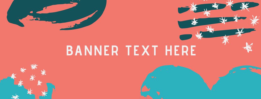 Creative Banner with Brush Strokes and Star Patterns