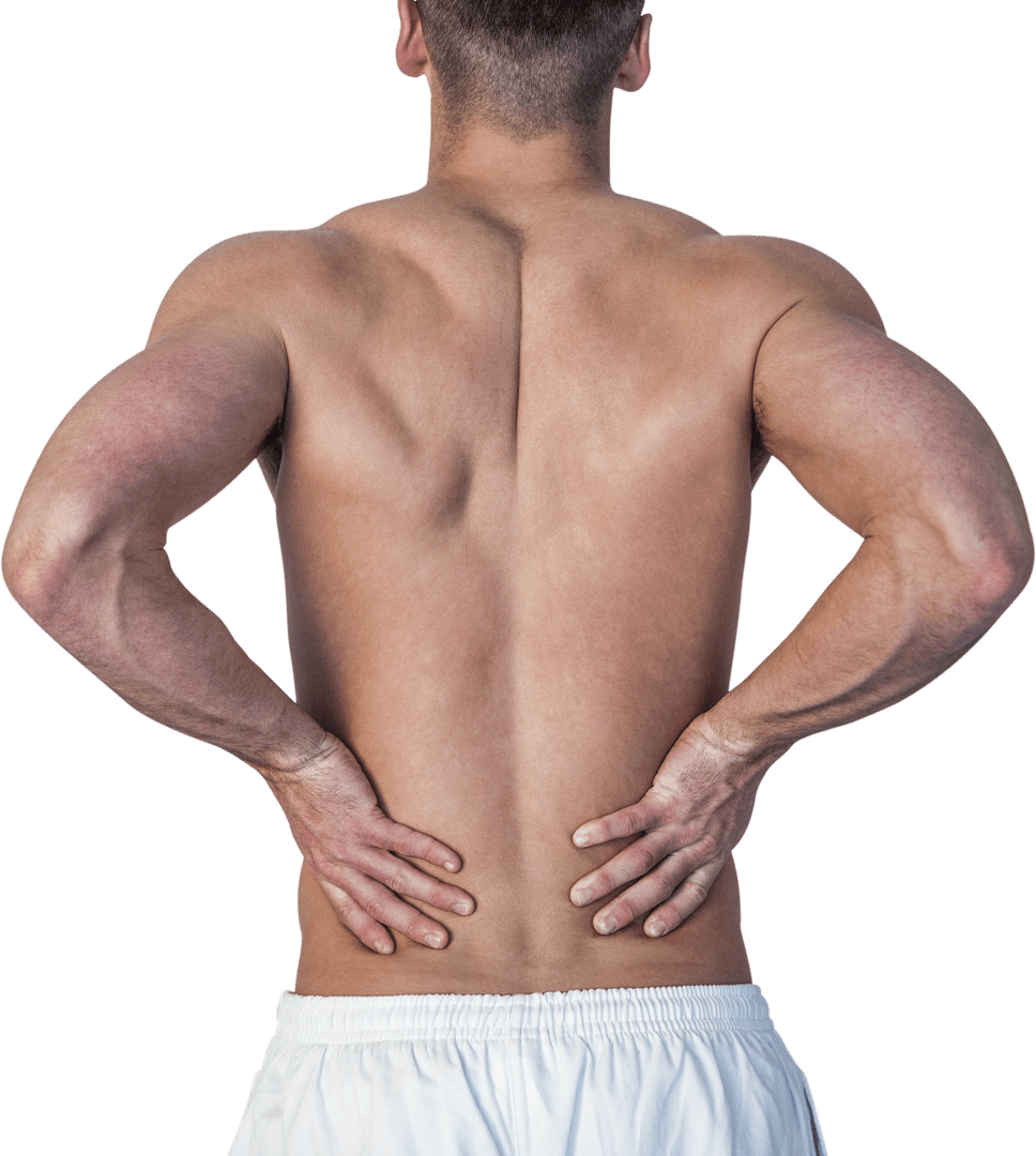 Transparent View of Man Experiencing Lower Back Pain