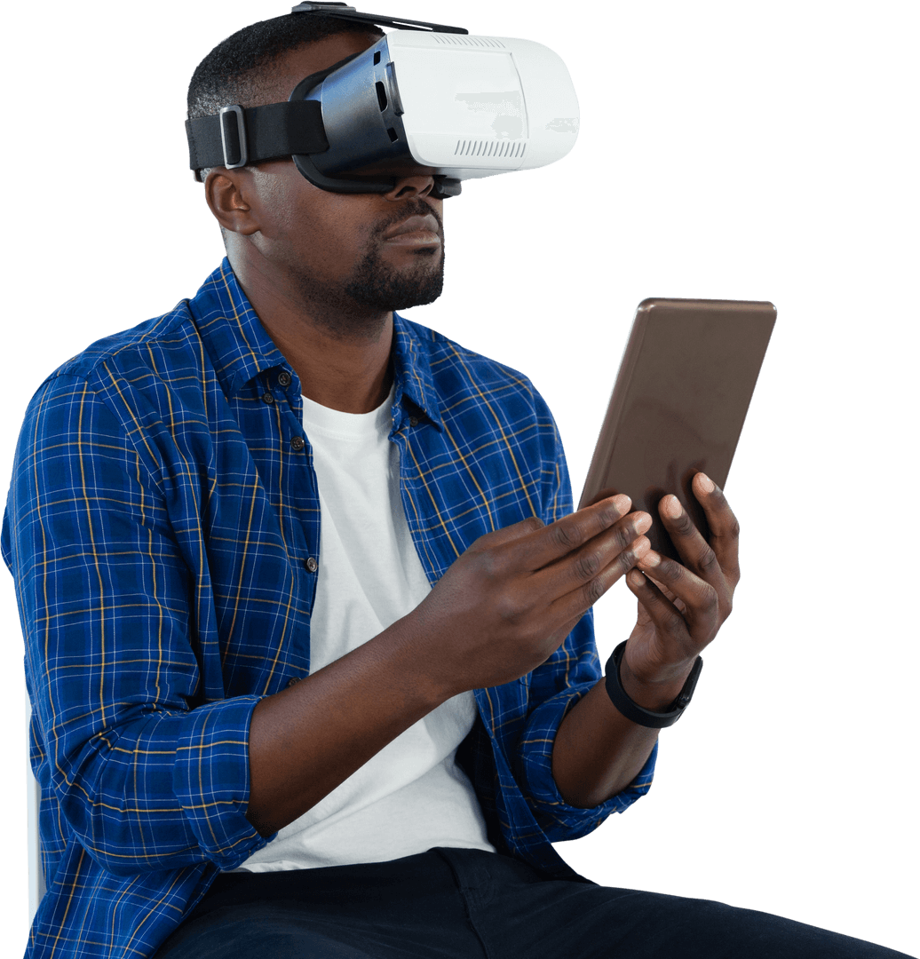 Virtual Reality Headset with Tablet Transparent Interaction