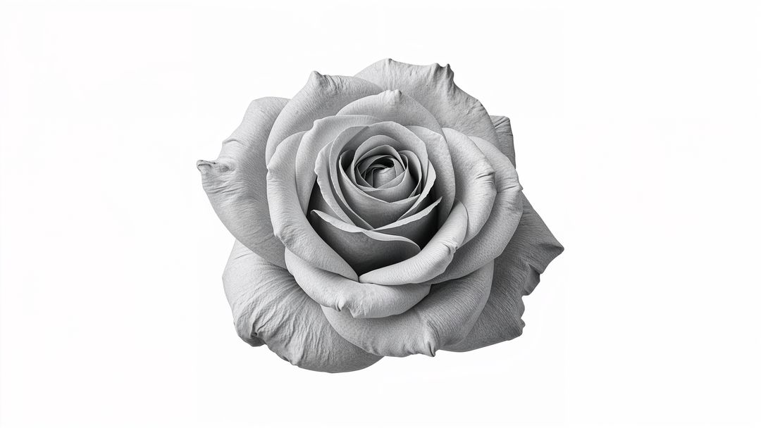 Elegant Rose with Spiral Petals on White Background