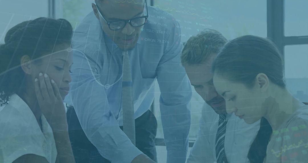 Diverse Team Meeting Discussing Financial Data Analysis