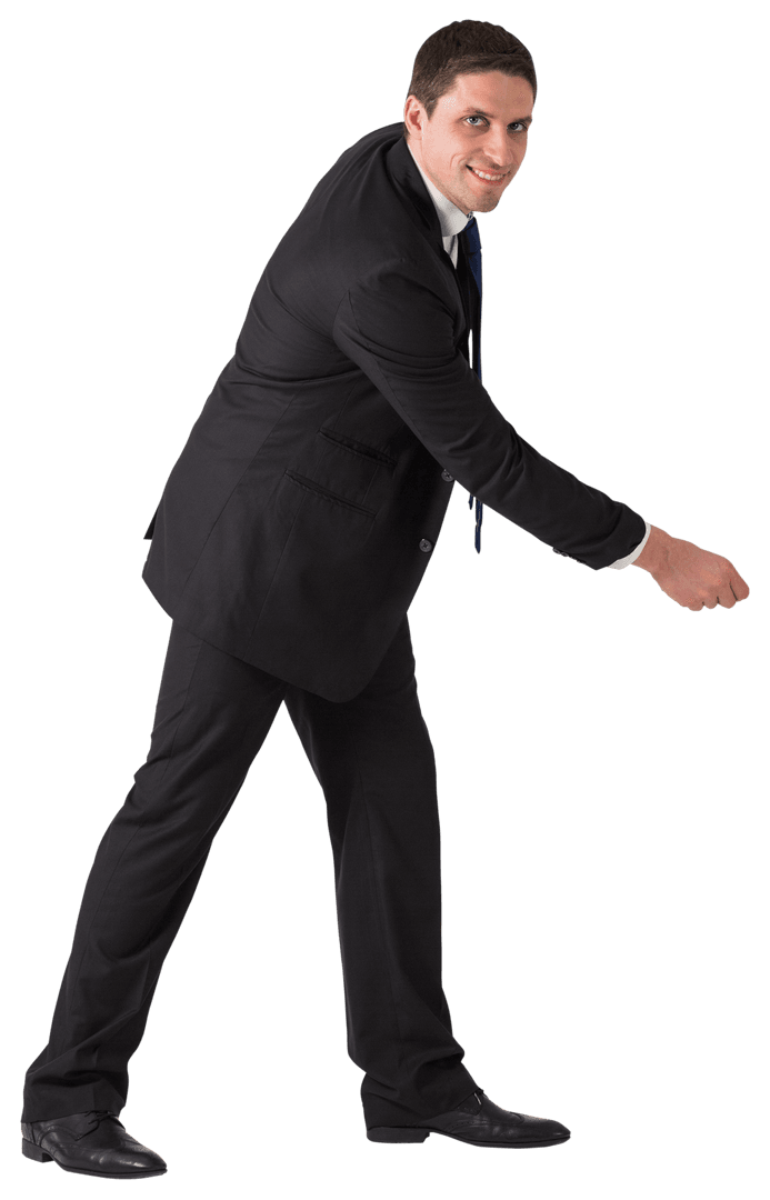 Transparent Background: Smiling Caucasian Businessman in Formal Suit