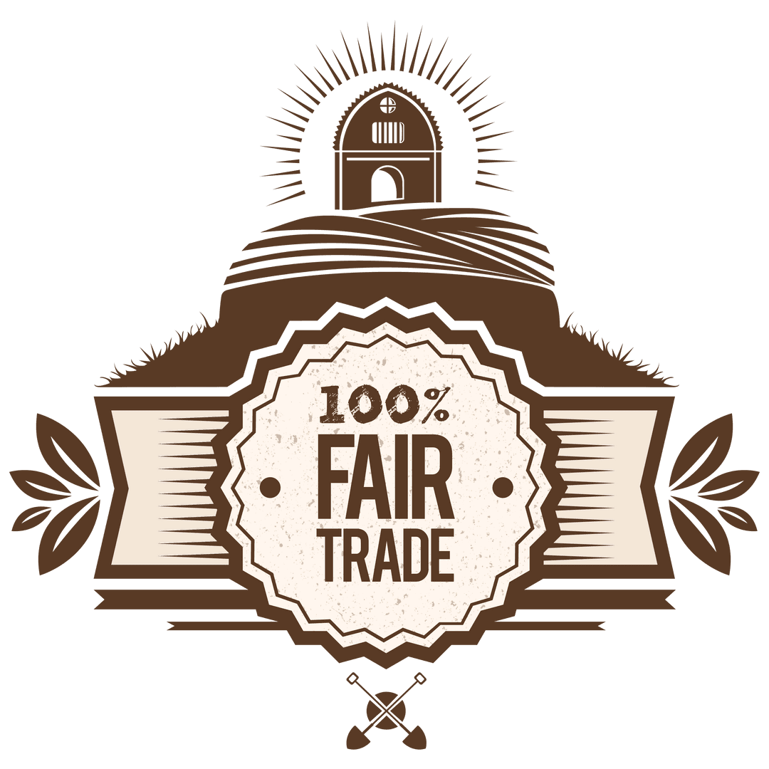 Transparent Vector Badge with 100 Percent Fair Trade Tag