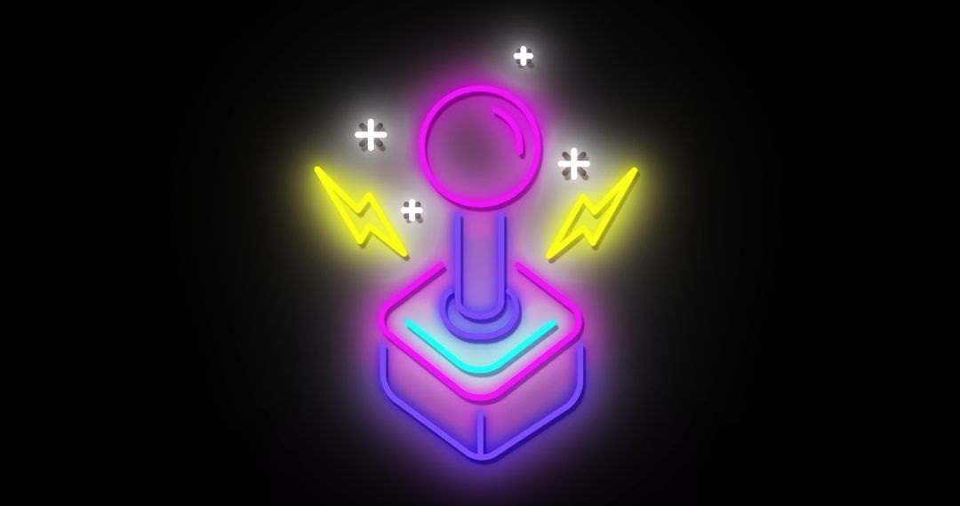 Neon Joystick Illustration Capturing Retro Gaming Aesthetics - Free Images, Stock Photos and Pictures on Pikwizard.com