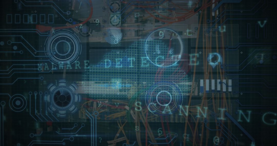 Abstract Cybersecurity Interface with Scanning Elements
