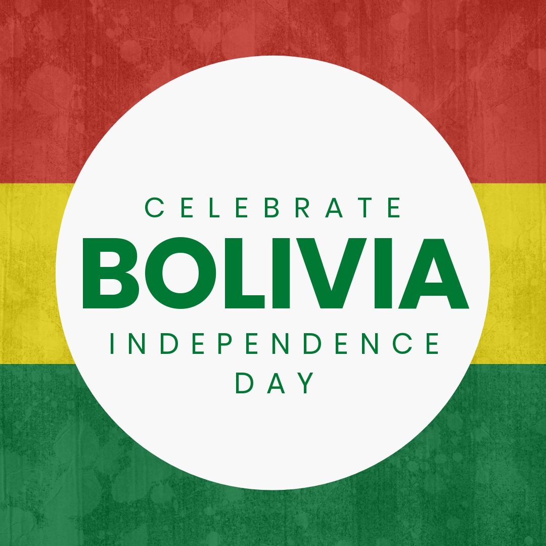 Illustration of celebrate bolivia independence day text on white circle over bolivia national flag - Download Free Stock Templates Pikwizard.com