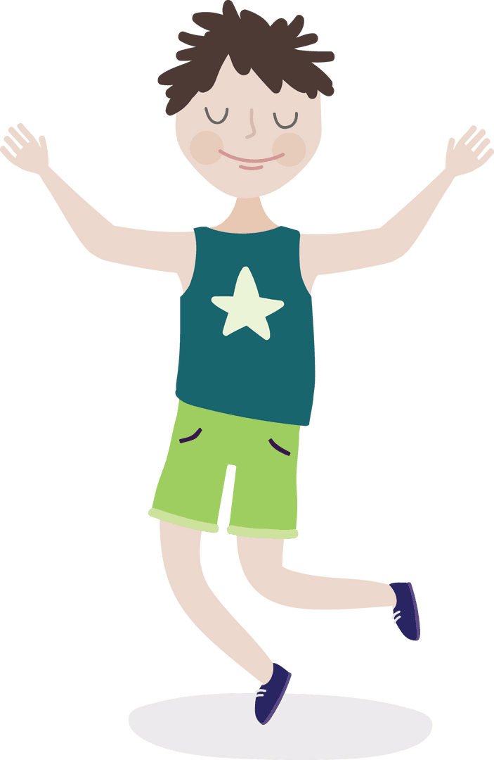 Transparent Happy Boy Dancing with Joyful Expression