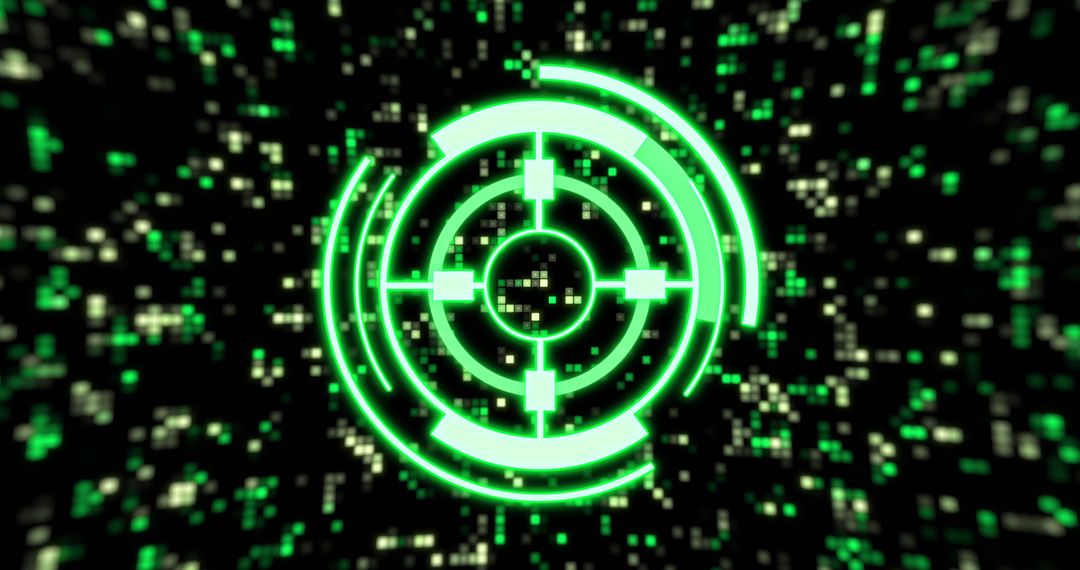 Green Digital Targeting Interface with Dynamic Grid in Background