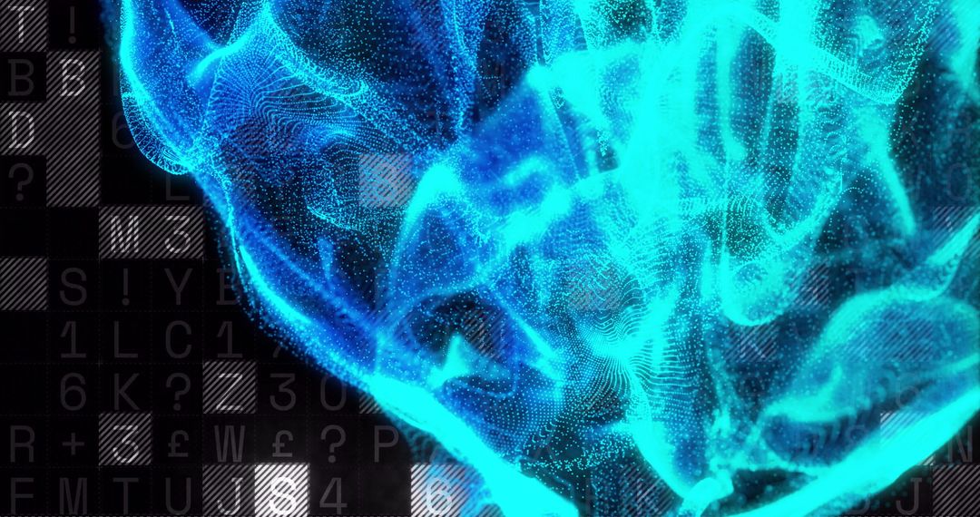 Abstract Blue Patterns and Digital Code Technology Background