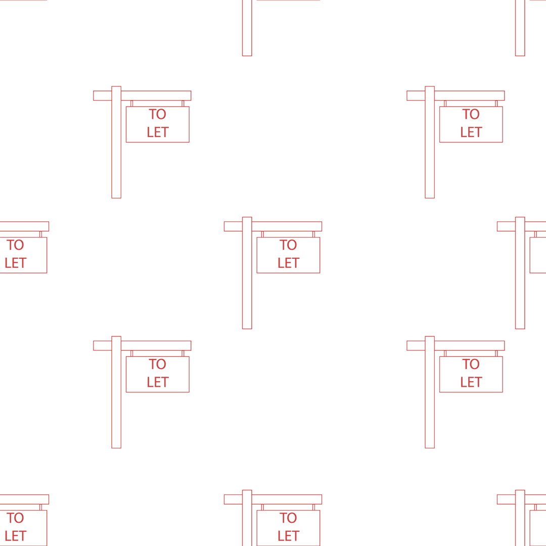 Red To Let Signs Pattern on Transparent Background for Real Estate