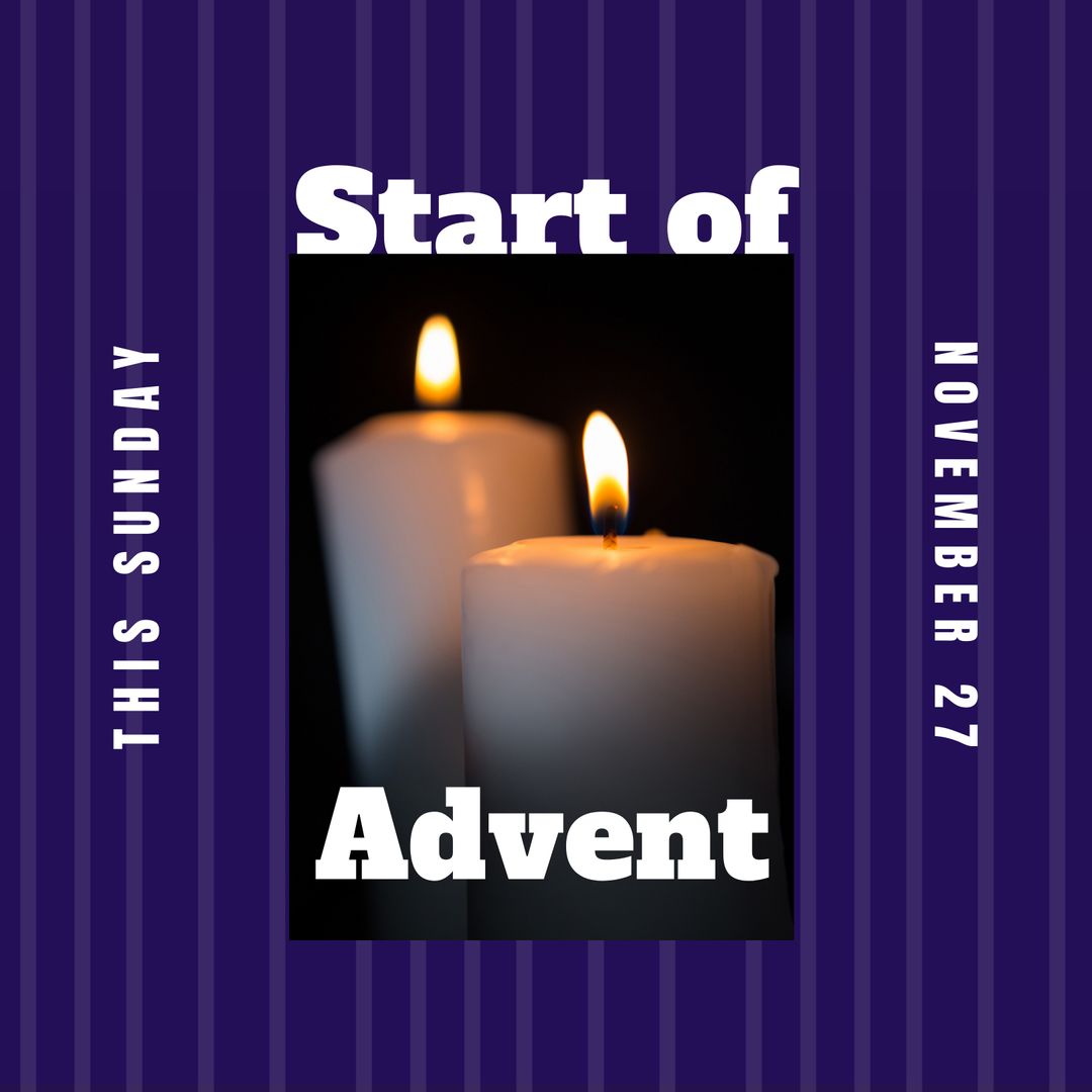 Start of Advent Celebration with Lit Candles Held Every Sunday on November 27 - Download Free Stock Templates Pikwizard.com