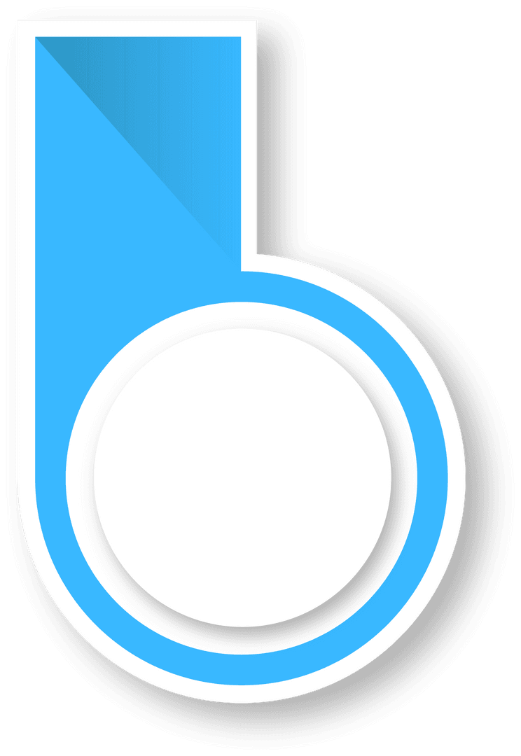 Blue Abstract Shape Design on Transparent Background