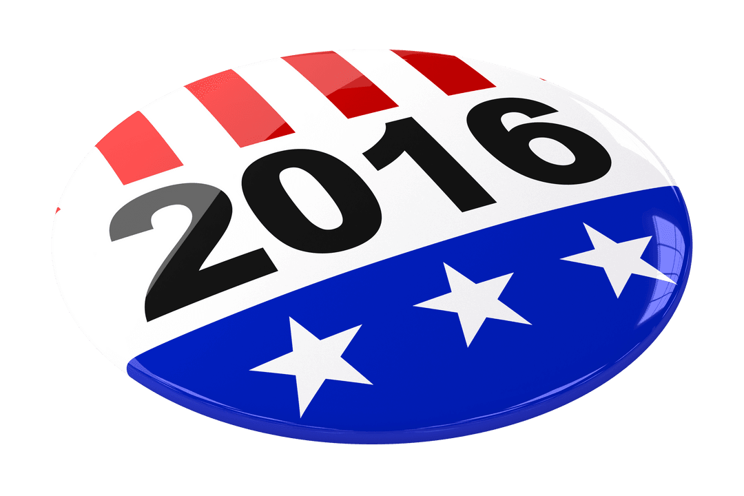 Transparent USA Patriotic 2016 Badge with Stars and Stripes