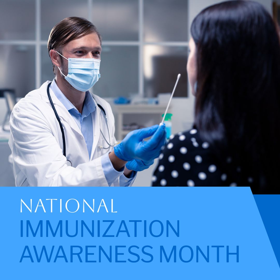 National Immunization Awareness with Doctor Conducting Swab Test - Download Free Stock Templates Pikwizard.com