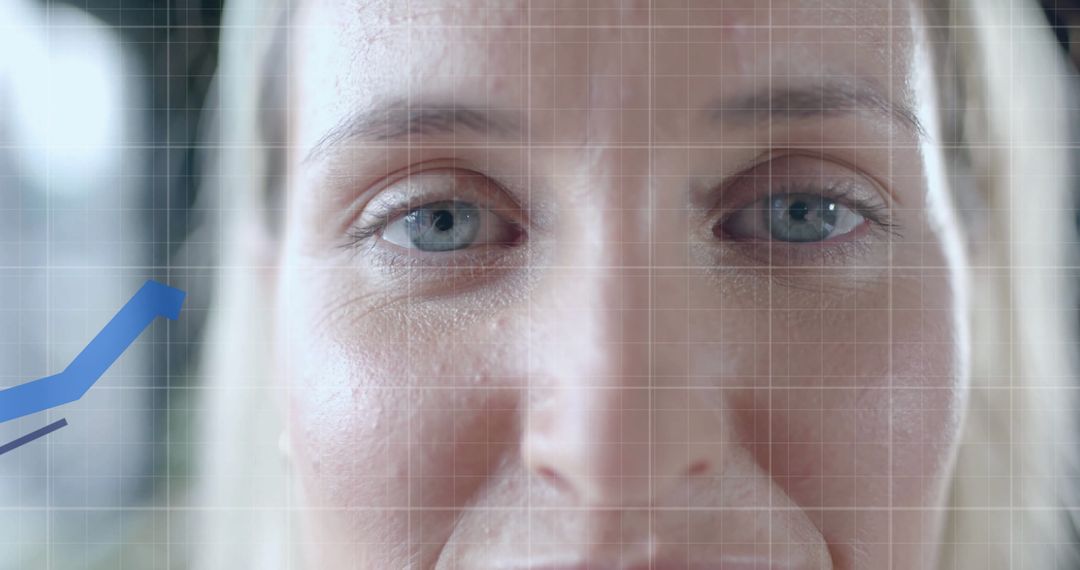 Caucasian Businesswoman Analyzing Financial Data Technology Impact