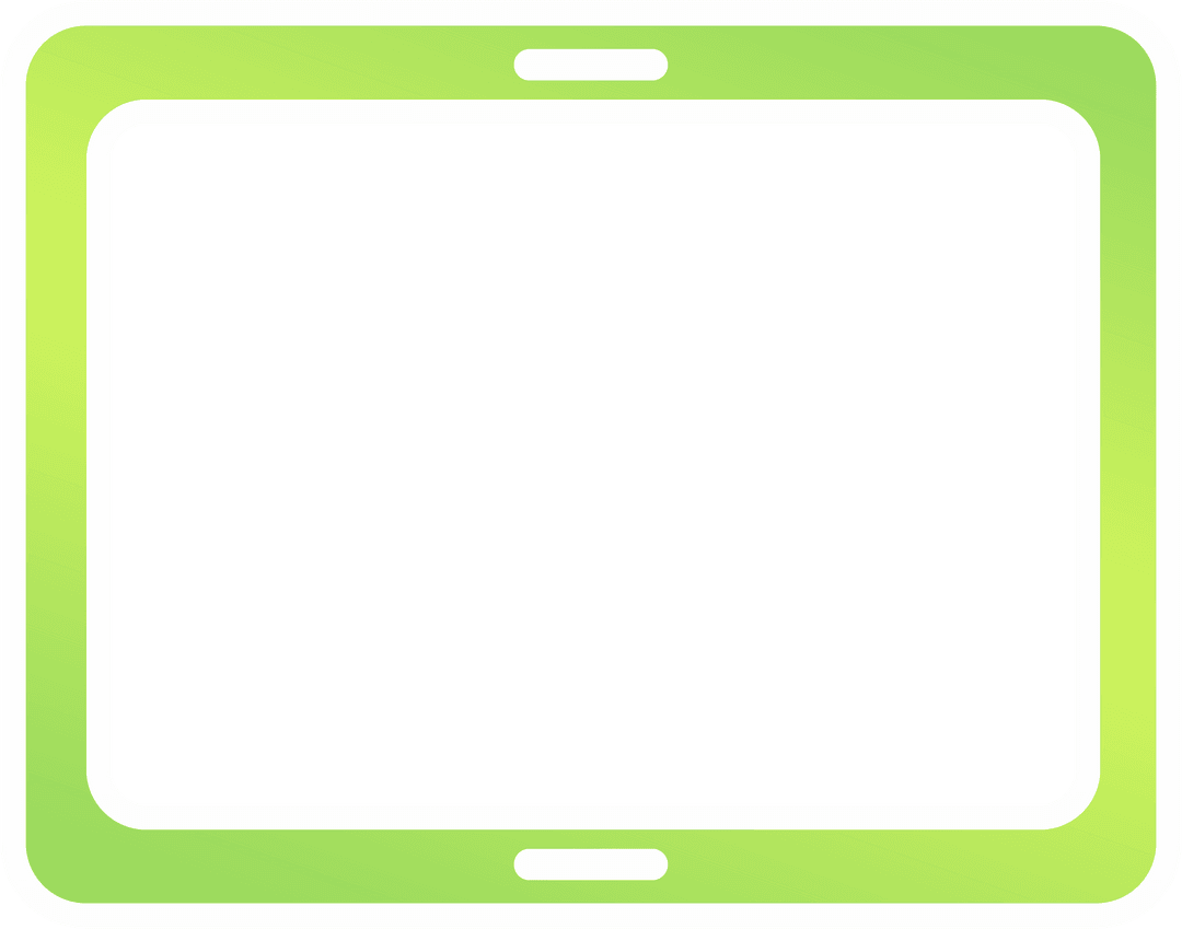 Green Transparent Tablet Icon Digital Interface Design