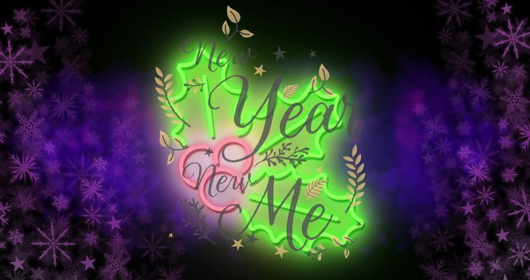 New Year New Me Festive Glowing Design with Decorative Elements
