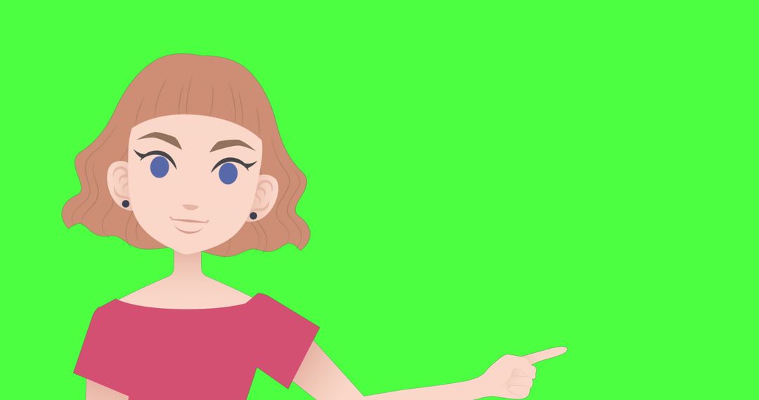 Animated Woman Gesturing with Creative Copy Space