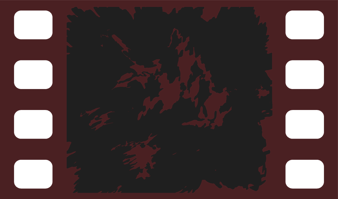 Transparent Grunge Film Strip with Red Border and Sprockets