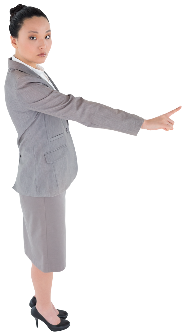 Transparent Businesswoman Pointing Directing Interaction - Download Free Stock Images Pikwizard.com