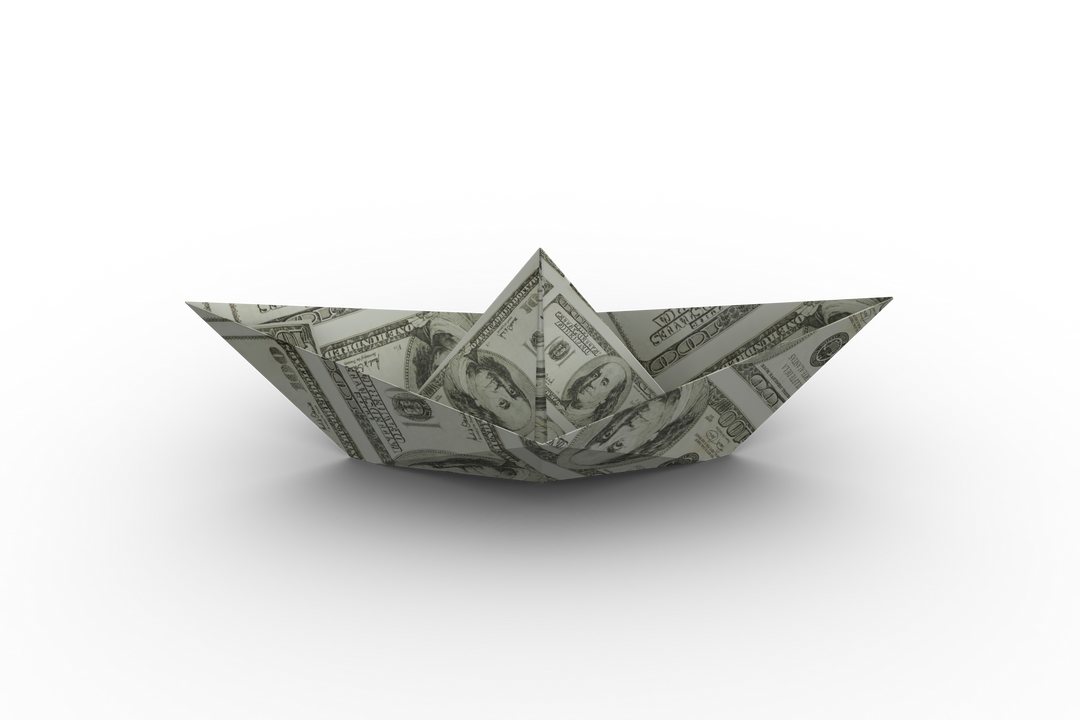 Transparent Dollar Bill Folded Into Boat Shape - Download Free Stock Images Pikwizard.com