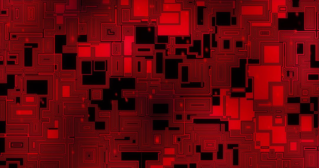 Abstract Red Digital Circuit Board Background