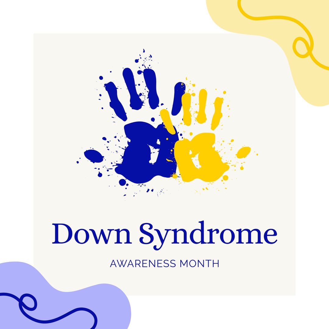 Down Syndrome Awareness Concept with Handprints and Text Design
