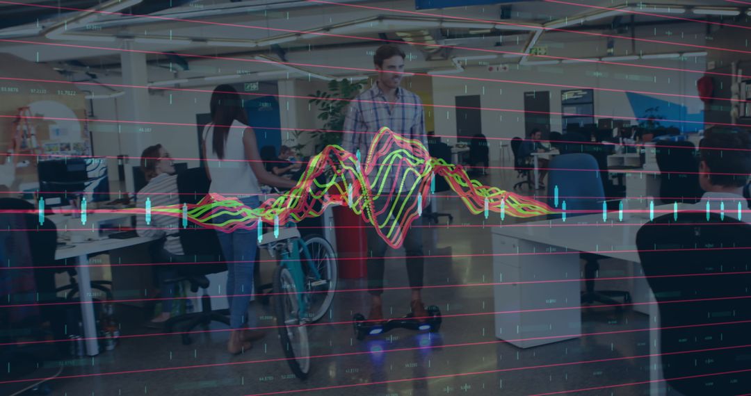 Digital Analytics and Modern Workspace Double Exposure Concept