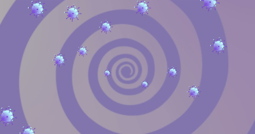 Creative Digital COVID-19 Virus Concept with Abstract Purple Spiral