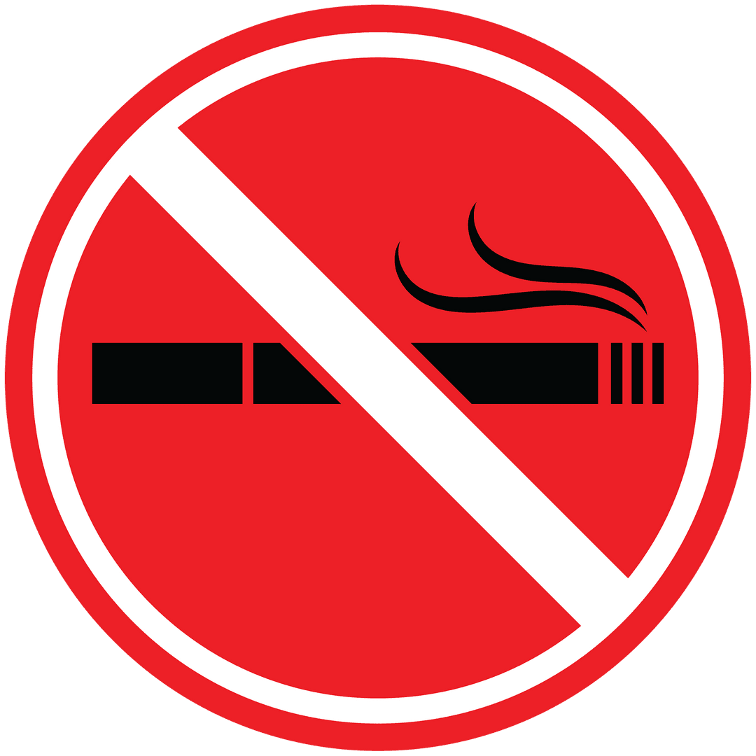 Transparent Smoking Prohibition Sign, Cigarette Crossed Out