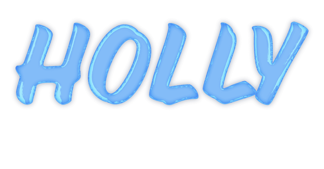 Transparent Blue Holly Text Design for Christmas Brands