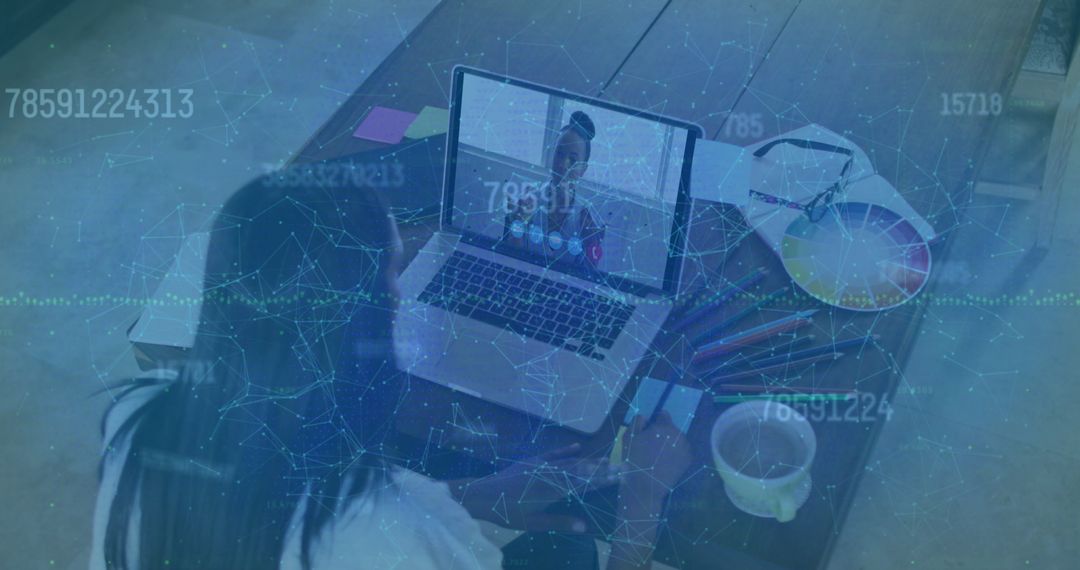 Digital Security Concept with Woman Engaged in Online Communication