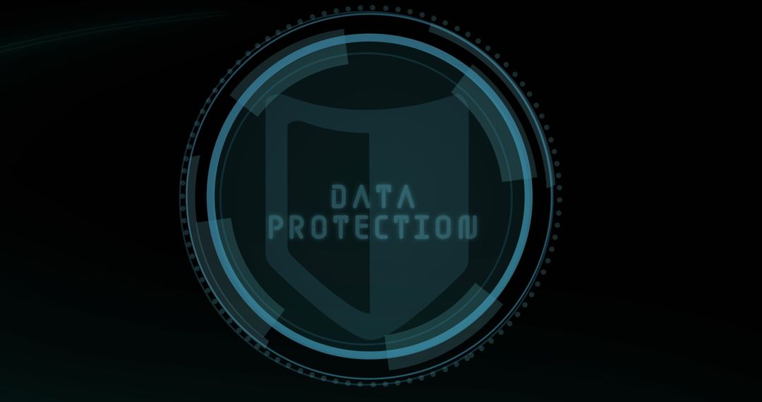 Cybersecurity Shield with Data Protection Interface Design