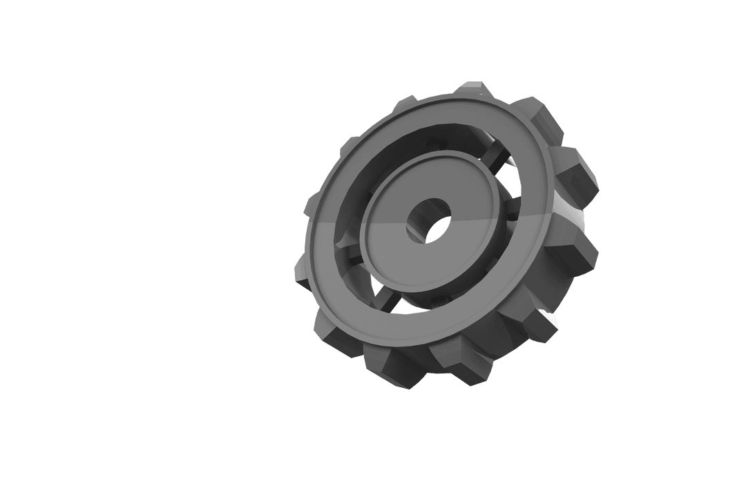 Transparent Industrial Gear Design with Shadow