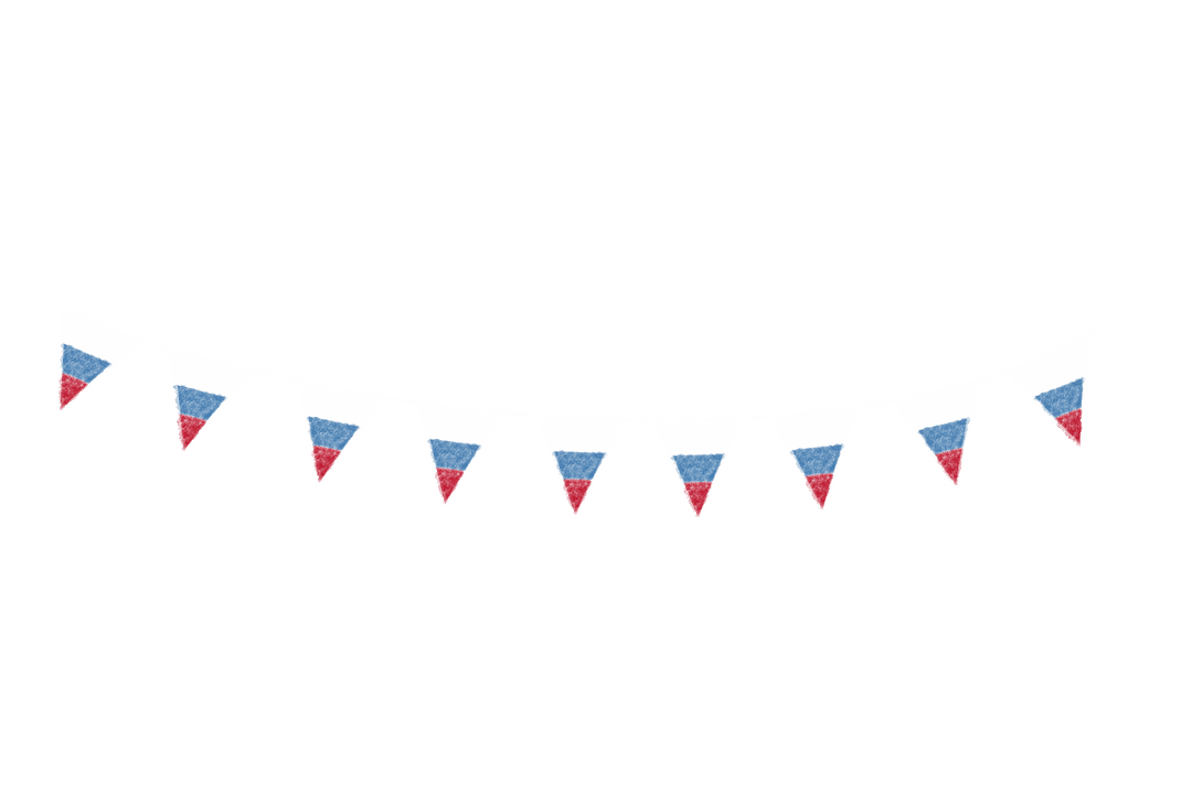 Russian Flags Bunting Vector on Transparent Background