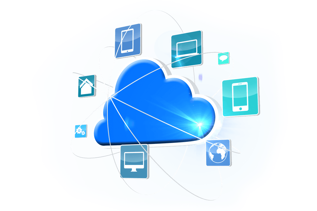 Transparent Cloud Media Icons Linked Illustration