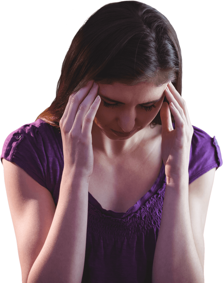 Transparent Image of Woman Suffering from Stress or Headache