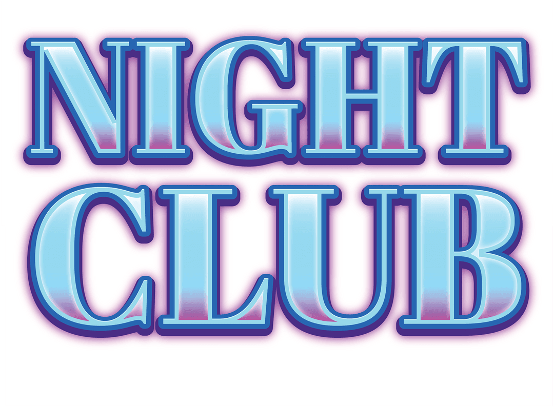 Night Club Text Neon Style on Transparent Background