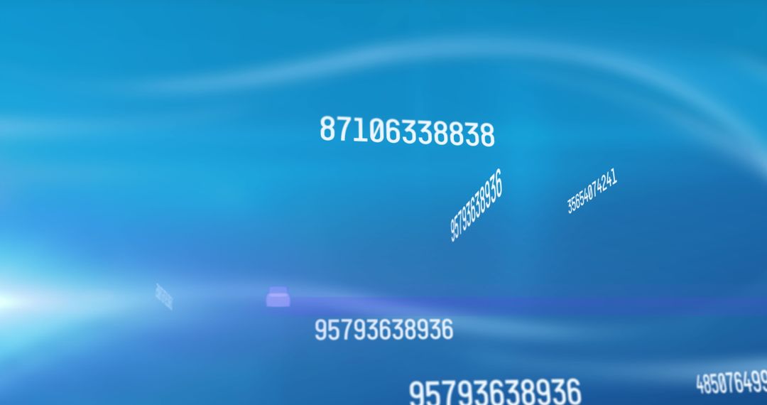 Dynamic Numbers on Glowing Blue Background