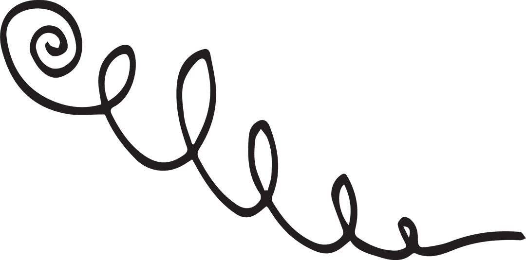 Black Abstract Swirl on Transparent Background