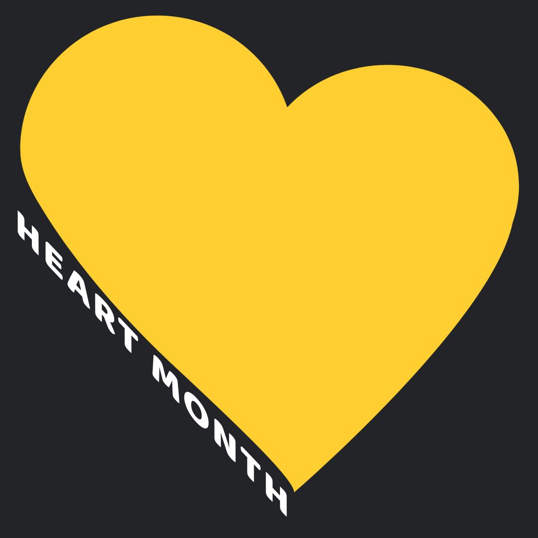 Yellow Heart Symbolizing Heart Month Campaign