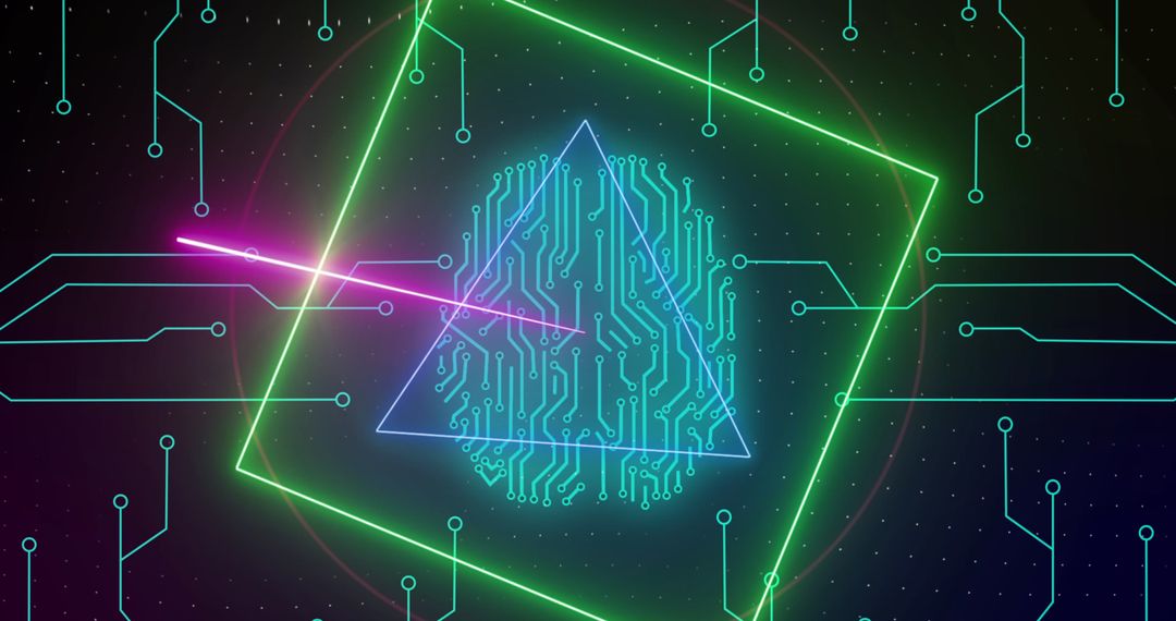 Futuristic Cybersecurity Fingerprint Interface Design