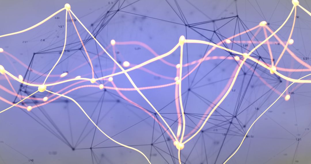 Abstract Network with Glowing Interconnected Lines